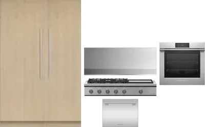 6 Piece Package Includes Refrigerator, Freezer, Cooktop, Wall Oven, Hood And Dishwasher